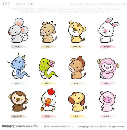 十二生肖卡通矢量形象ai素材rar