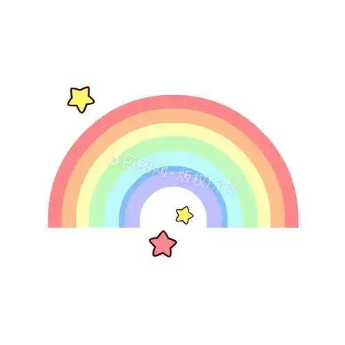 可爱卡通彩色彩虹小星星挂件漂浮物动图