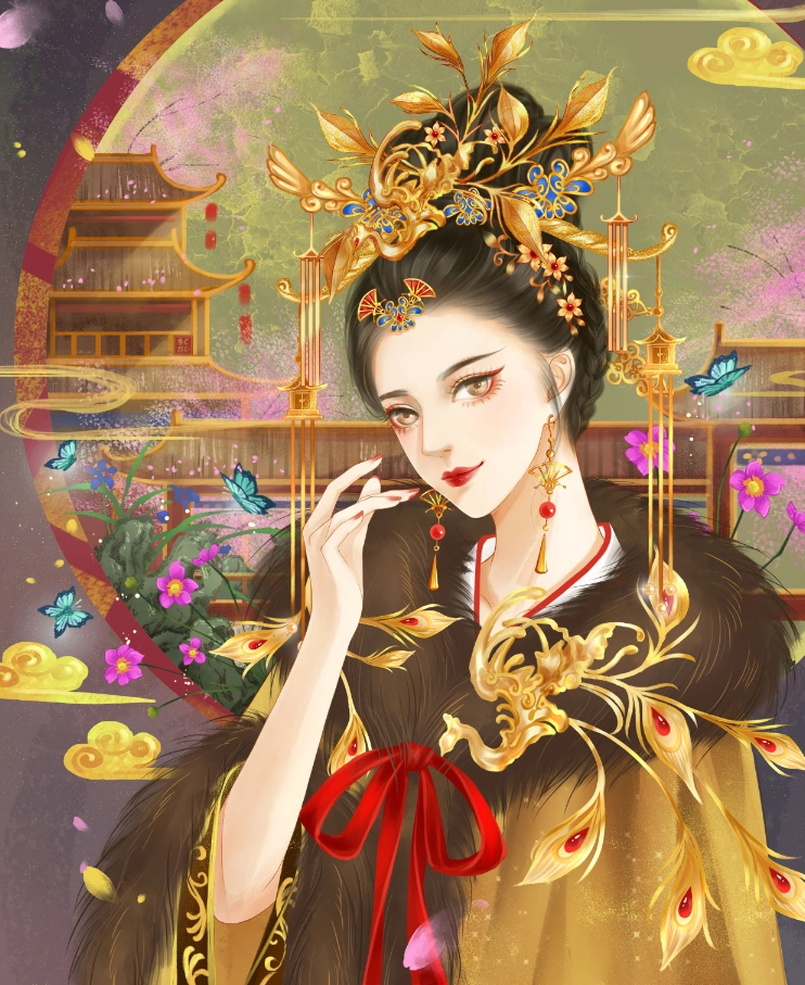 古风手绘倾城皇后壁纸:你一来是万物复苏,你离开是世界荒芜.