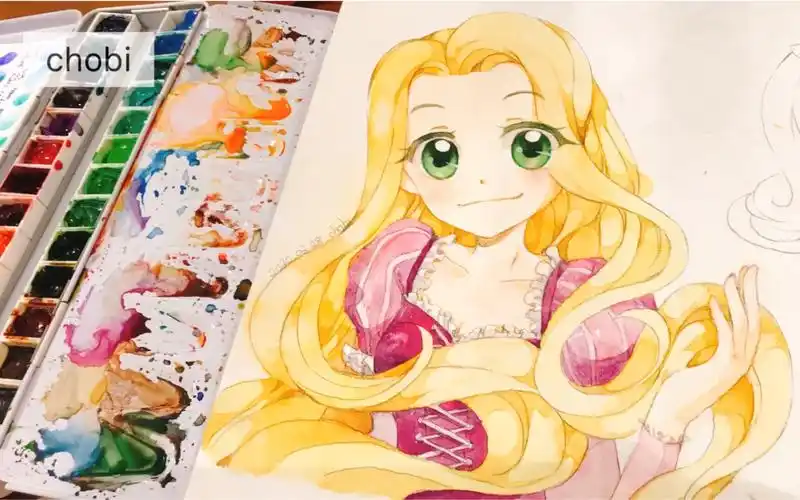 【水彩过程】迪士尼公主——乐佩