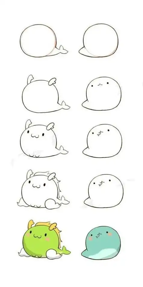 素材简笔画 动物萌萌的少女简笔画教程图片手绘手帐插画素材资源分享