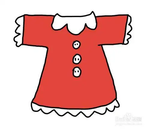 红色衣服的简笔画