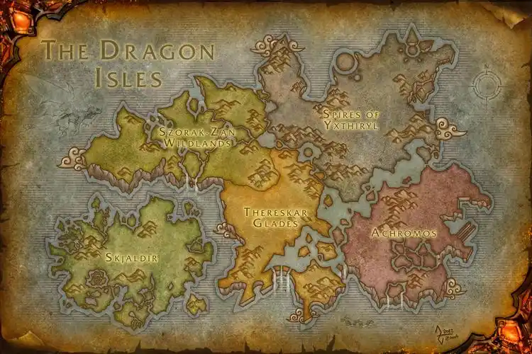 还有网友根据「魔兽世界」五色巨龙的设定,推测出新版本的"龙岛"大陆