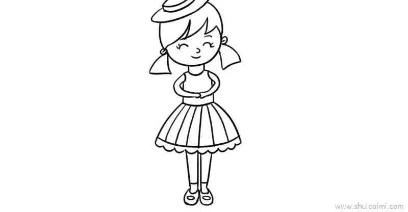 小女孩简笔画画法图解