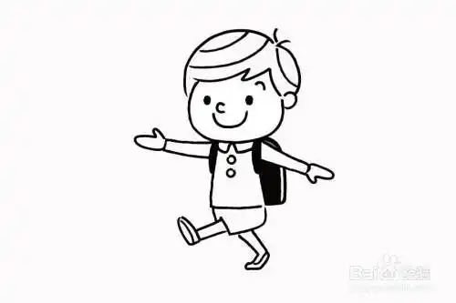 齐步走卡通简笔画