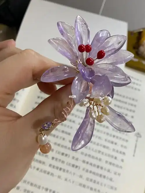 微微瑕紫水晶发簪