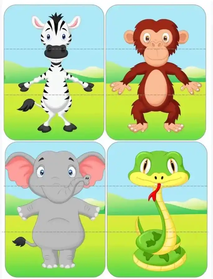 动物拼图#幼儿园益智区自制玩具 #可打印素材 #环创素材  - 抖音