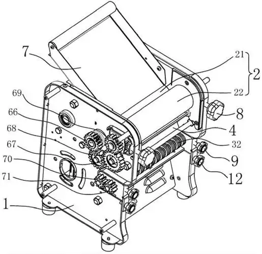 cn209898119u_一种以蜗杆蜗轮为主要传动的电动压面机有效