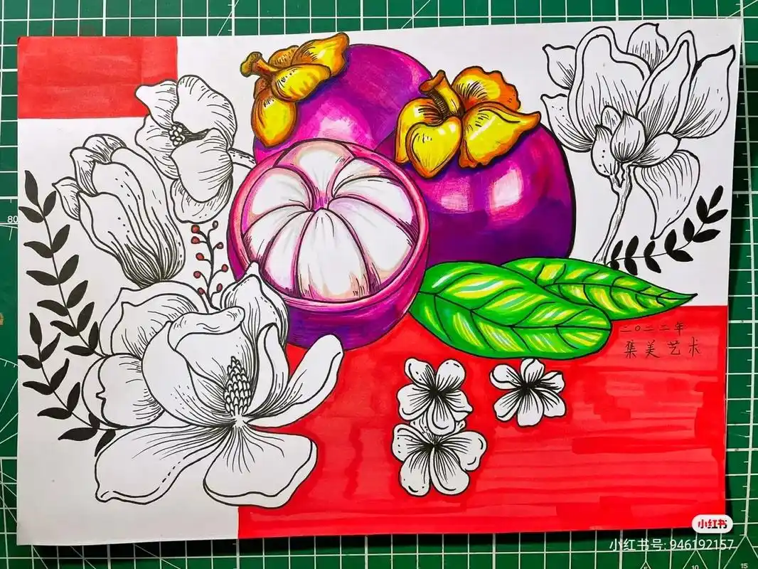 线描水果素材,适合8岁以上的小明友#抖音春光正当时 #春日好 - 抖音