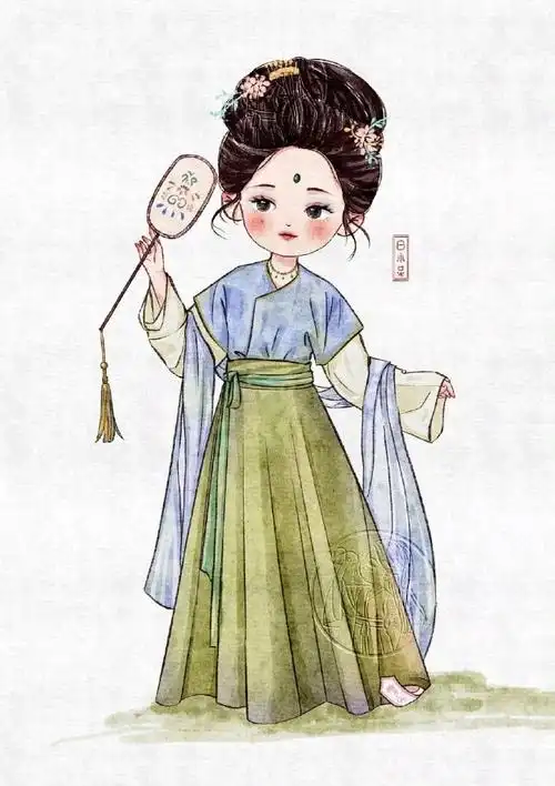 汉服##古风插画