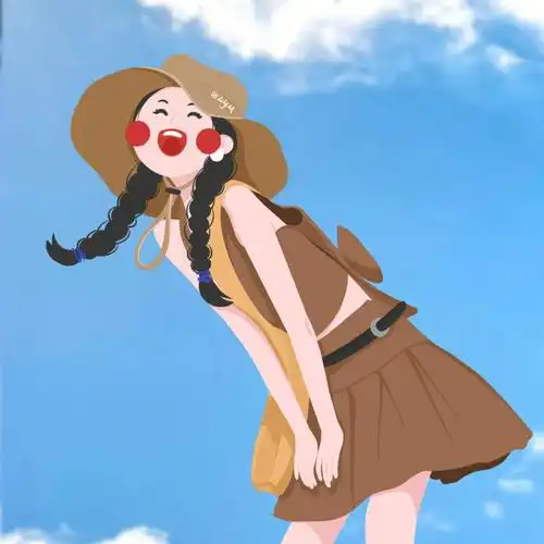 女生头像笑一个吧插画93100