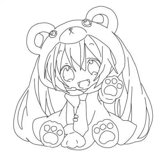 黑白线稿q版动漫线稿可可爱爱元旦期间又有事做啦