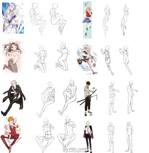 日系人体比例练习-动漫人物入门训练