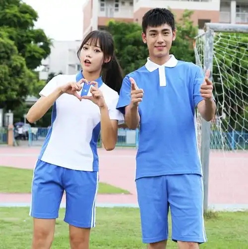 中学生短裤绳子运动服深圳校服棉布夏装