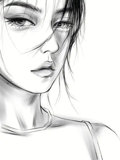 40100人物头像线稿