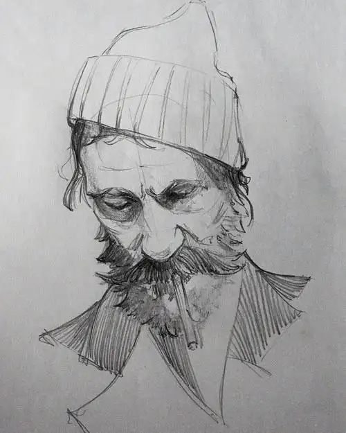 不同胡子的速写表现形式