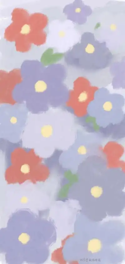 小清新碎花壁纸 画师:软绵绵猪