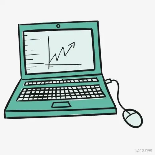 矢量卡通手绘笔记本电脑图p
