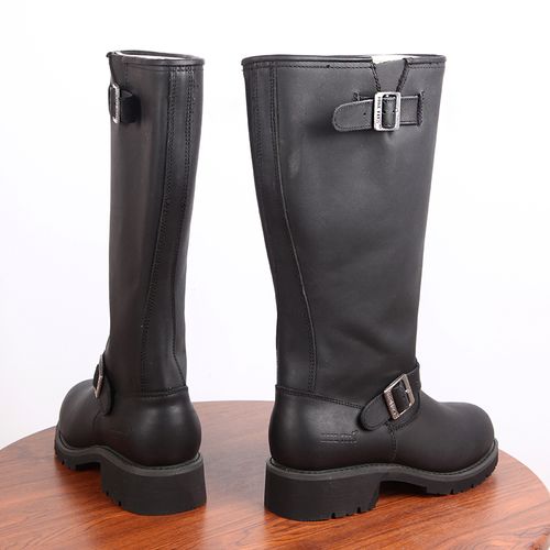 秋冬牛皮机车靴马靴高筒真皮长靴男靴子防水马丁靴复古透气工装靴