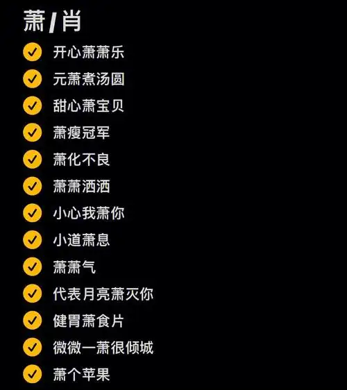 030萧肖谐音梗网名