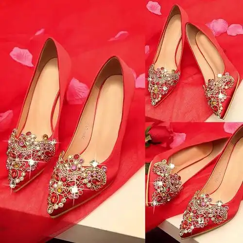 9890 中式红色新娘婚鞋 (37号) rm35