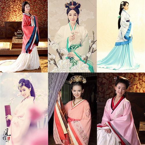 汉朝妃子服公主宫女服广袖拖尾美人心计同款古装女汉服仙女装绣花