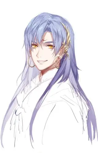 出单:蓝发古风动漫少年