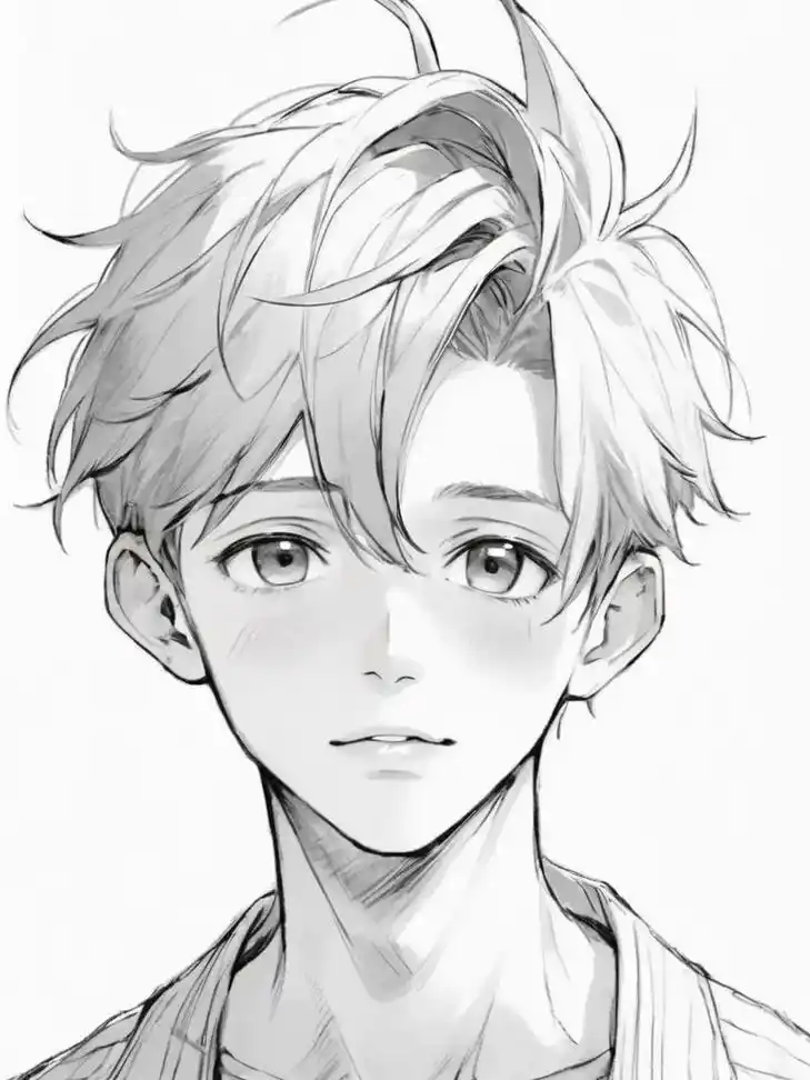 漫画人物 #动漫男头 #线稿 - 抖音