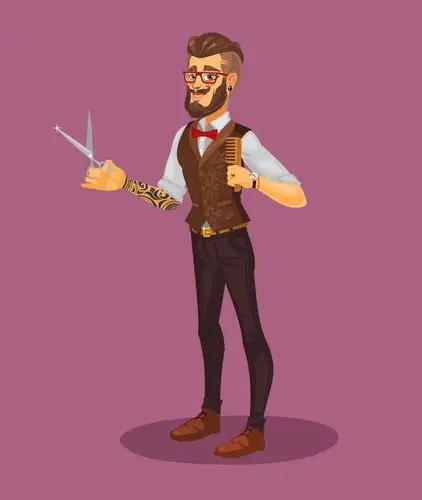 帅气的卡通理发师_素材公社_tooopen.com