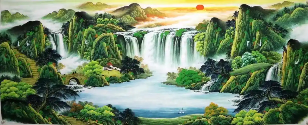 经典聚宝盆风水画 小八尺国画山水 全网供货价500 欢迎合作 - 抖音