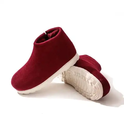 冬季手工棉鞋居家中老年棉拖鞋室内包跟加绒防滑冬天保暖鞋女加厚