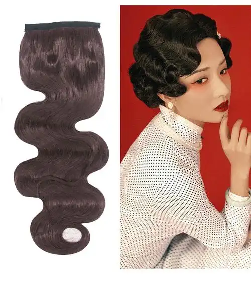 古装手推波纹假发民国复古婚礼小波浪刘海影楼发片女旗袍发包卷发