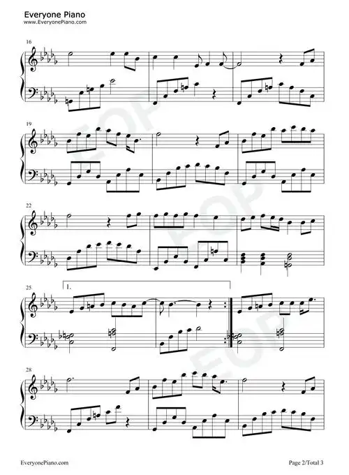 许嵩 昨夜书钢琴简谱 - 曲谱歌词网