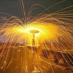 钢丝棉烟火网红烟花棉打铁花光绘拍照摄影创意手甩手持仙女铁棉花