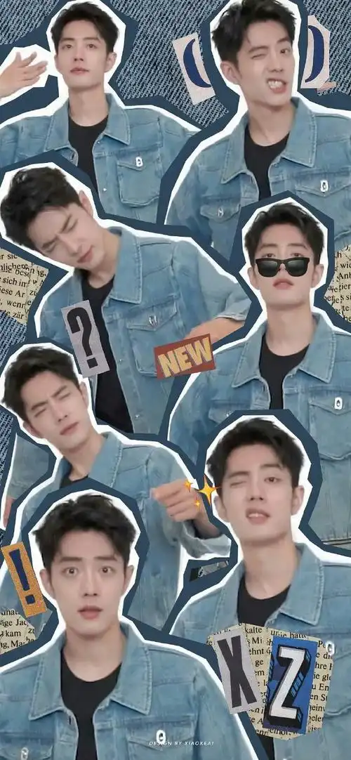 肖战超话#肖战#  喜欢存一些拼贴风壁纸06昨天的牛仔造型好适合拼贴