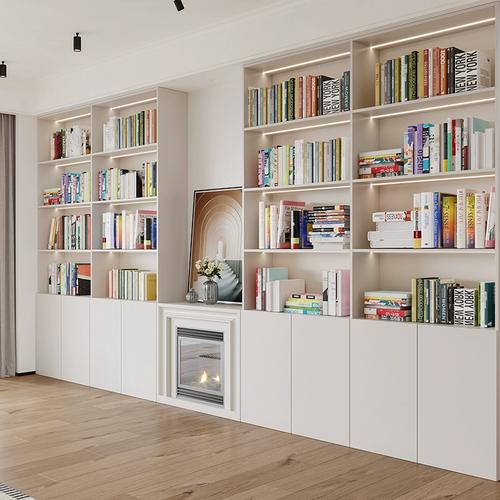 欧派书柜置物柜家用书柜全屋定制书房柜子一整墙组合书桌家具官方