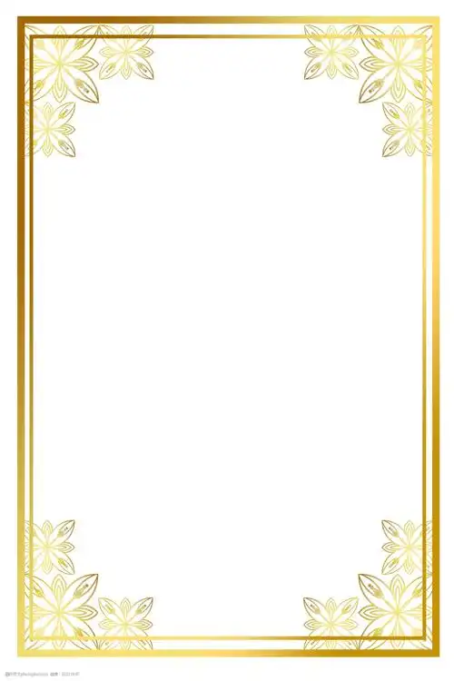 金色烫金边框多边形几何图案边框金色框框png免扣图片-图行天下图库