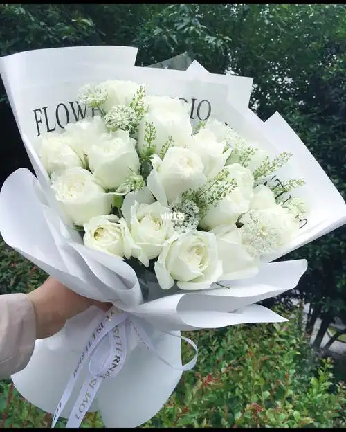 19朵白玫瑰花束如白雪公主般纯洁