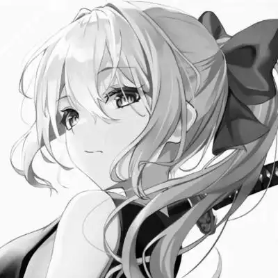 ins动漫女生头像黑白高清图片