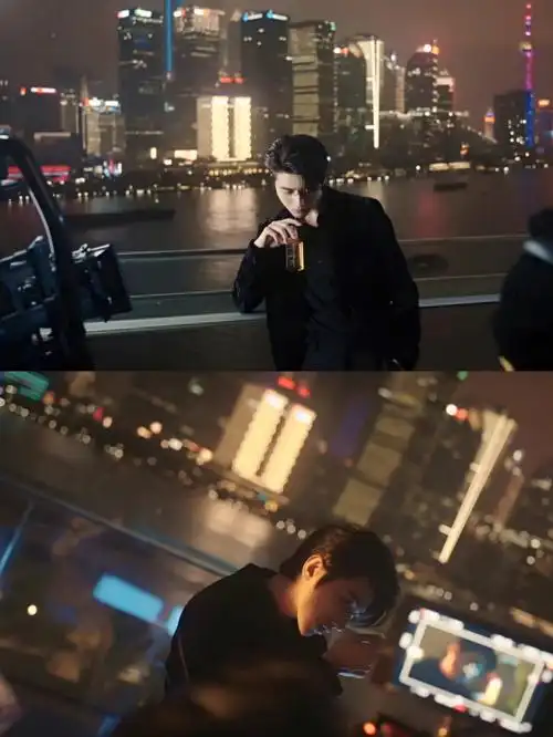 不细看以为蔡总在江边喝酒