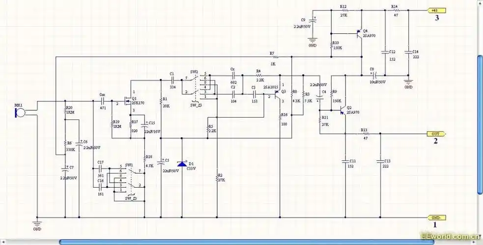 研发问答 硬件电路设计 硬件电路设计讨论 > 高纯音电容话筒原理图