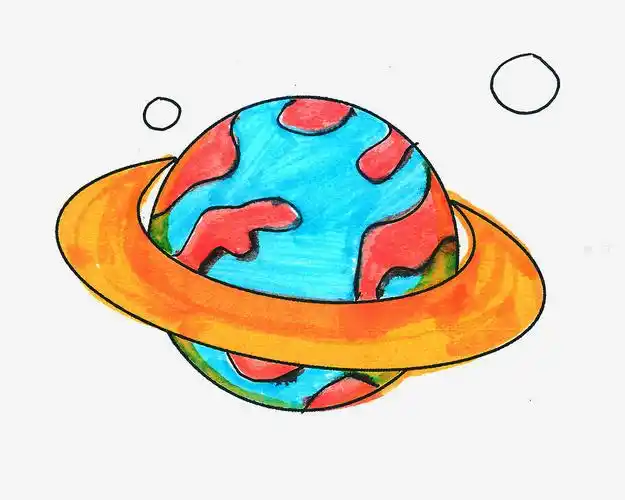 星球简笔画步骤如下