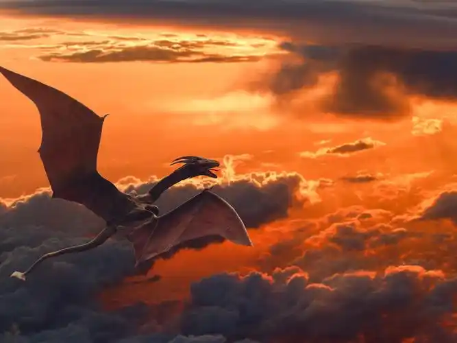 翼龙飞在天空,龙,云,黄昏 壁纸 | 1600x1200 壁纸下载 | cn.best-wall