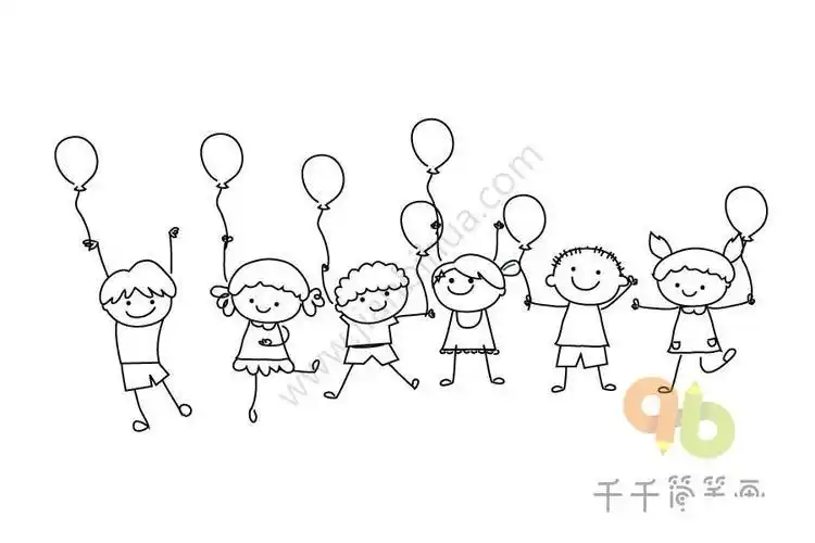 群卡通人物简笔画一个人在人群中简笔画一群手舞足蹈的小孩简笔画怎么