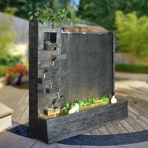 logo定制大型水幕墙流水墙屏风欧式喷泉酒店别墅庭院花园人造景观