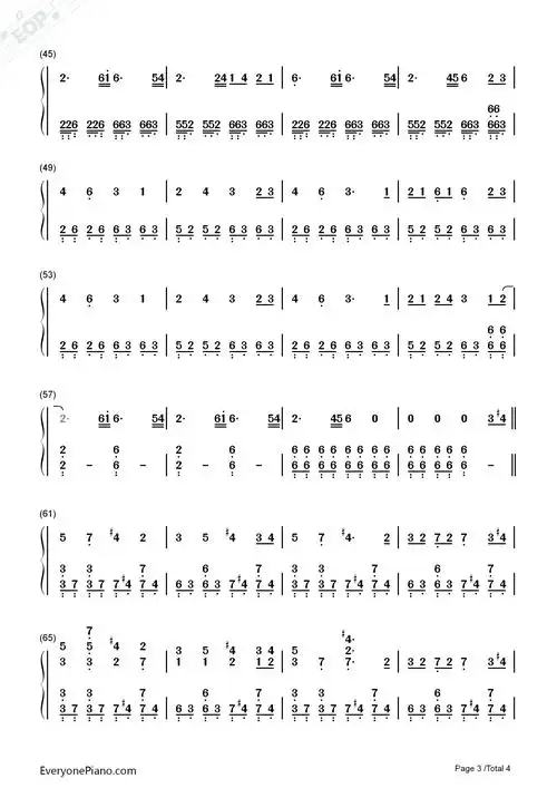 中国话-s.h.e双手简谱预览3