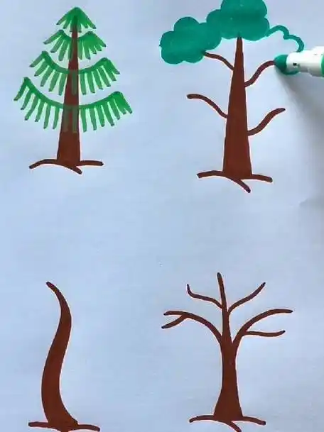 这样画树简单又好看#简笔画#秒懂创意的微博视频