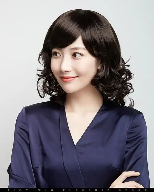 妈妈假发短发女士中年假发梨花头中长卷发中老年发型逼真自然