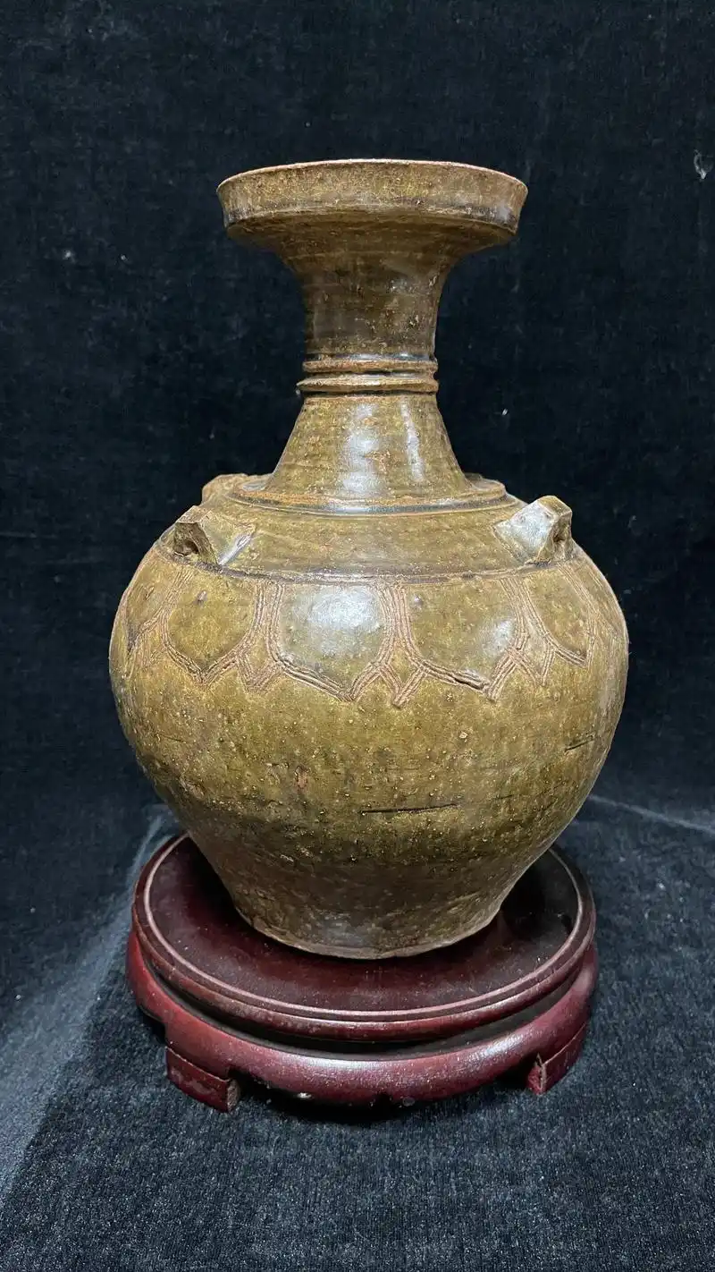 青釉四系盘口壶