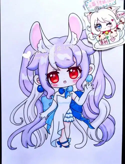 十二星座双子座女孩原创手绘简笔画画的日常